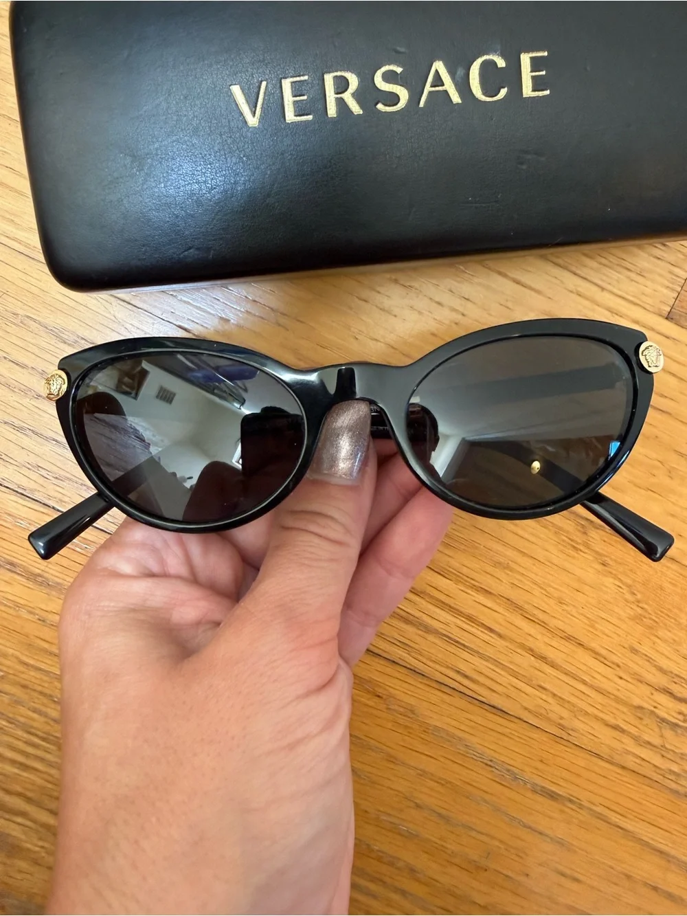 Versace V-Rock Black Cat Eye Sunglasses